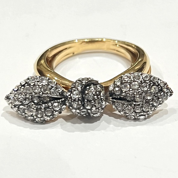 NWT Juicy Couture Pave Encrusted Bow Ring—Gold-Tone - Picture 8 of 10